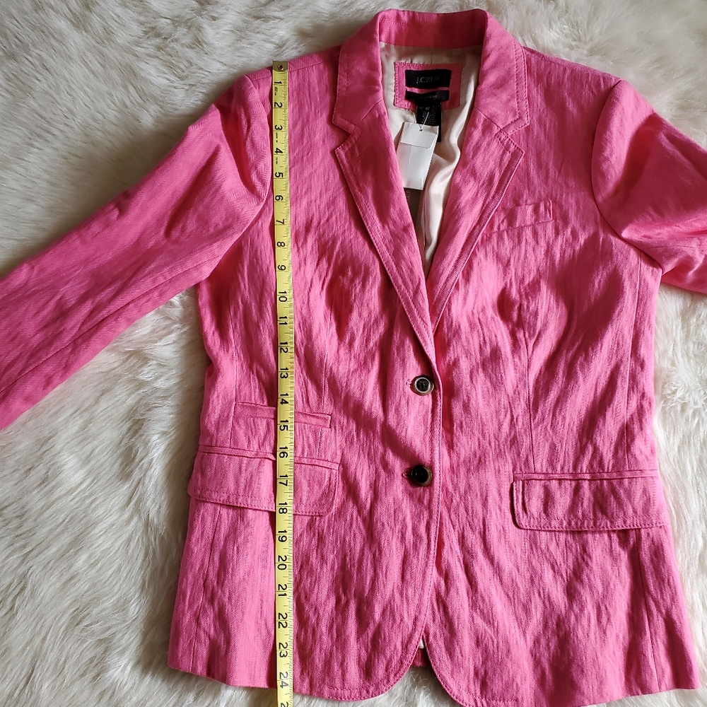 J. Crew Schoolboy Herringbone Pink Blazer Size 8 Tall NWT - Picture 13 of 16